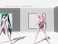 hatsune miku and luka perform in world's end dancehall with project diva nude mod fully exposed