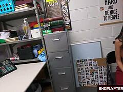 Hey security guard, you caught me stealing the flute with my perfect tits, now squeeze them and fuck my mouth and wet pussy hard