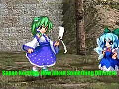 sanae takes control over cirno in funny touhou parody