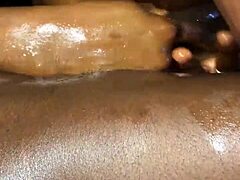 Amateur black couple dives into squirting wet pussy licking and romantic ass play in steamy session