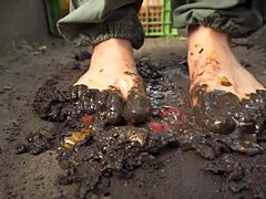 Squashing Tomatoes Barefoot in the Dirt for Relaxing ASMR Experience