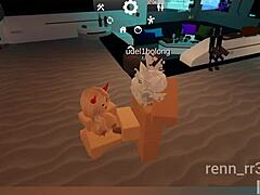 Oh wow, I can't believe she gets fucked hard by that blonde catboy in Roblox with intense blowjob action