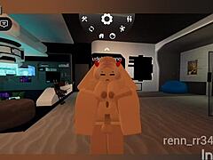 Oh wow, I can't believe she gets fucked hard by that blonde catboy in Roblox with intense blowjob action