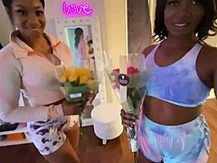 Two Ebony Sluts Share Monster Black Cock With Intense Sucking Blowjob Facial Cum In Mouth Action