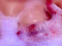 stepmom shows off her big butt and fat pussy in the bathroom while naked and shaved