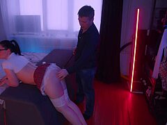 lecherous husband pisses on his woman before rough anal fucking her