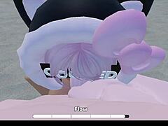 I'm fucking this girl right on the crossroad beach~