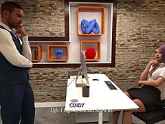 Office slut gets wild in pussy blowjob cumshot sex at work.