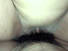 i love these unpredictable cumshots filling my tight shaved pussy and big tits in wet creampie sex