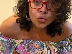 Anna Maria tries on her new sundress as a mature Latina