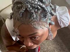 Ebony Pornstar Gives Sloppy Deepthroat Blowjob With Gagging And Cum In Mouth