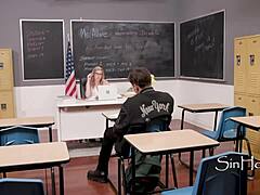 Hey, fucking teacher Adira Allure gets deep anal with Victor Ray in classroom