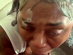 Ebony Pornstar Gives Sloppy Deepthroat Blowjob With Gagging And Cum In Mouth