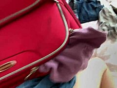 Dumb stepsister got stuck in a suitcase, leading to her first time interracial homemade fuck with not brother as babysitter watched.