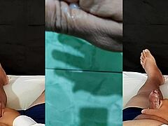 I got all worked up thinking about my ex-girlfriend so I jerked off hard ending with cum all over my hand