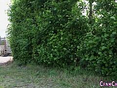 bossy british dominas in uniforms take turns sucking and humiliating the loser outdoors in cfnm fetish