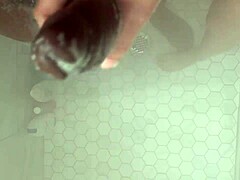 this horny college white girl is totally worshipping a huge bbc in the shower.