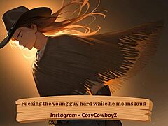 he grabs the young guy and pounds him relentlessly, drawing out every loud moan of pleasure