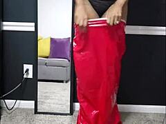 She preps for the sex club with tits and pussy exposed