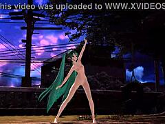 Hatsune Miku nude mod reveals big tits and ass in solitary envy project