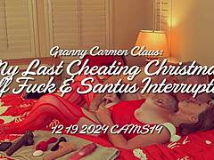 Unexpected Interruption In Granny's Cheating Christmas Elf Costume Fuck