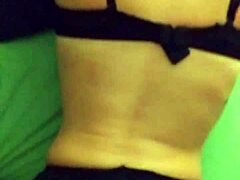 Blonde teacher in stockings teases with panties and bra in this milf fantasy scene