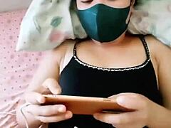 In a homemade bedroom setup, the chubby asian housewife gets passionate creampie sex from her lover while cuckolding her old husband.