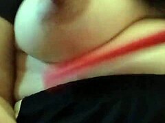 Gretala displays extreme nipple excitement on huge natural tits