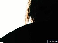 I'm pounding my girlfriend hard in her sexy cosplay outfit with my monster cock deep inside her shaved pussy