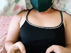 In a homemade bedroom setup, the chubby asian housewife gets passionate creampie sex from her lover while cuckolding her old husband.