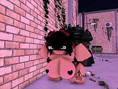 rice bunny sneaks into a dark alley to take on a massive black cock, riding it hard until she screams