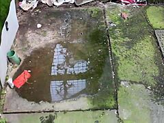 Sexy British Girl Boldly Pisses On Construction Site Exposing Tits To Workers While Flashing Outdoors