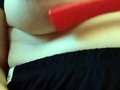 Gretala displays extreme nipple excitement on huge natural tits