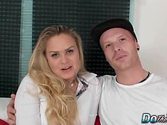 Cuck Husband Watches His Blonde Wife Barra Brass Get Pounded in Pussy and Ass by Young Stud Leading to Creampie