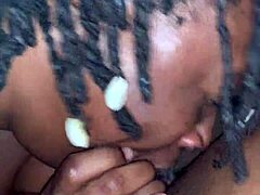 Fat Ebony Slut Sucks Huge Cock