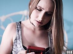 Sleazy Big Cock Pounds Sexy Teen 18+ Laney Grey Hard After She Strips Naked.