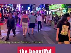 Walking down Walking Street in Pattaya on Halloween 2024 with neon lights shining and sexy costumes all around