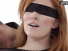 Hey, why don't you fuck me from behind like this while I'm blindfolded and standing here all horny?