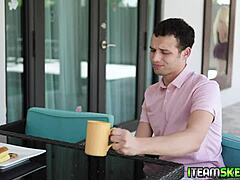 Nikki Sweet And Johnny Sneak Into Bathroom For Teen Blonde Blowjob Handjob Lick And Deepthroat On Natural Tits.