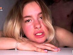 Rough Hardcore Fuck with Submissive Blonde College Girl Mira David in Doggystyle and Cowgirl