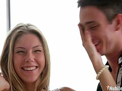 Petite Teen Ebbi Flirts with Big Cock Blowjob and Doggystyle Cumshot in Amateur Sex S3-E3