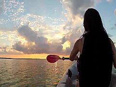 flashing tits and boobs on a boat in public outdoor setting