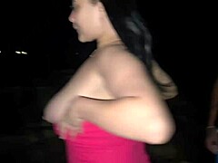 Brunette latina with big tits and ass takes monster big cock in interracial anal fucking with dildo toys in doggystyle shower scene