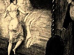 Back in the day, artists captured vintage erotic scenes with hairy beaver details in retro style