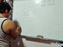 oh man, this 21 simplification sexual de p algebra with asian student and nerd teacher in bedroom, brown eyes staring