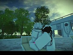 Passionate feelings surge while fucking Italian girl in Roblox part 2