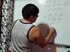 oh man, this 21 simplification sexual de p algebra with asian student and nerd teacher in bedroom, brown eyes staring