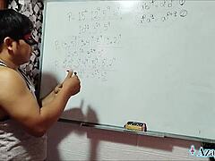 oh man, this 21 simplification sexual de p algebra with asian student and nerd teacher in bedroom, brown eyes staring