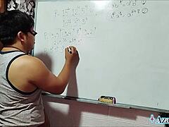 oh man, this 21 simplification sexual de p algebra with asian student and nerd teacher in bedroom, brown eyes staring