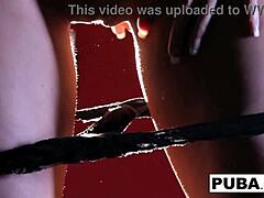 Kendall boldly teases her wet pussy while masturbating nude as a skinny brunette pornstar